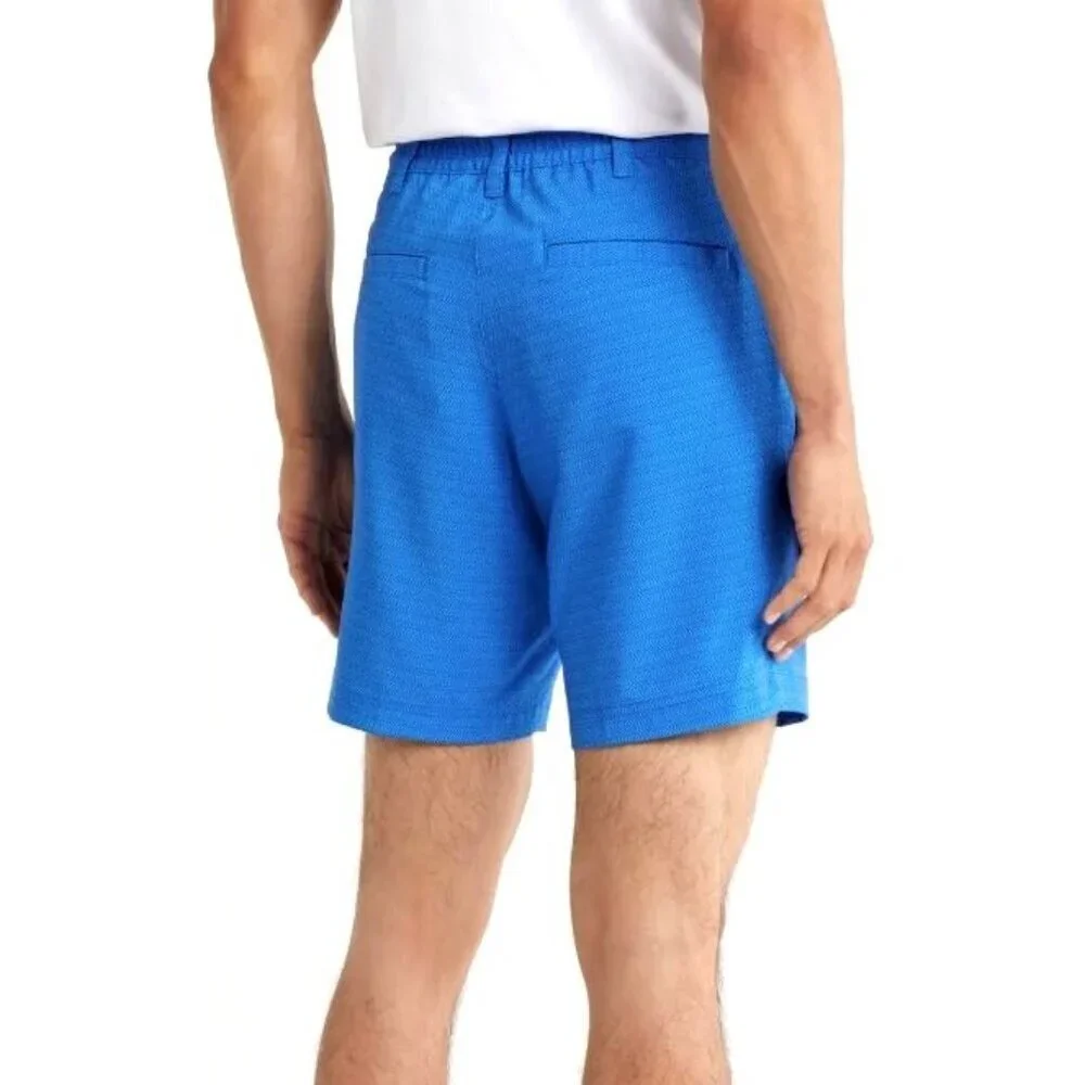 PGA Tour Mens Blue Tonal Print Pockets Golf UPF Sun Protection Shorts Sz 38 New